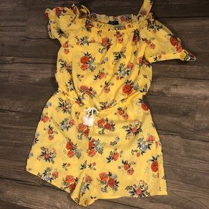 Yellow floral romper